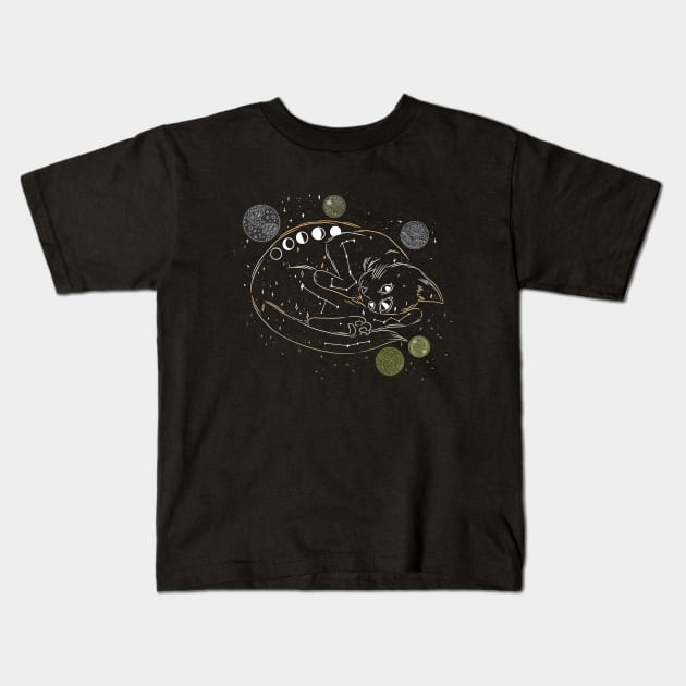 Galaxy Kitty Cat Kids T-Shirt by ArtRoute02